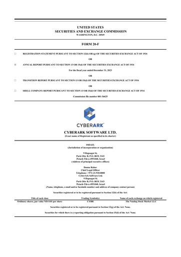 Thumbnail CyberArk Software 20-F Annual Report 2023