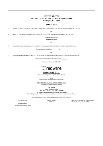 Thumbnail Radware 20-F Annual Report 2023