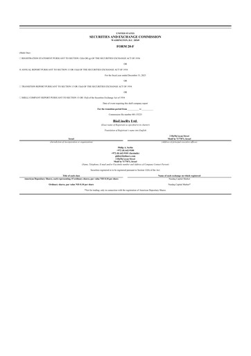 Vorschaubild BioLineRx 20-F Jahresbericht 2023