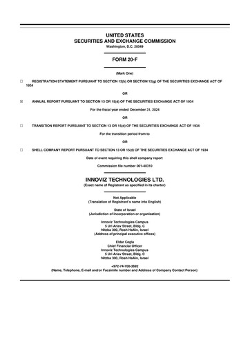 Miniature Innoviz Technologies 20-F Rapport annuel 2024