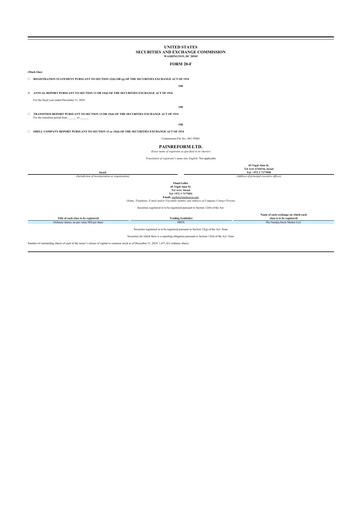 Vorschaubild PainReform 20-F Jahresbericht 2024