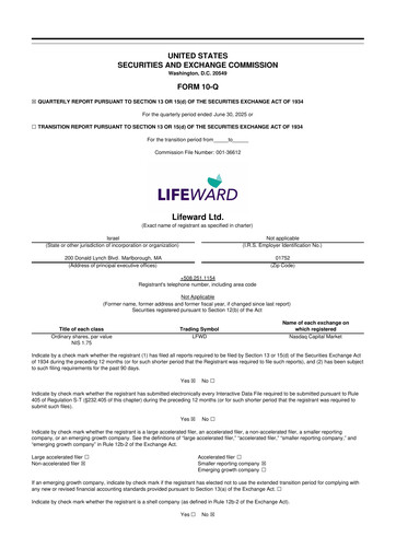 Miniature Lifeward 10-Q Rapport trimestriel 2025 