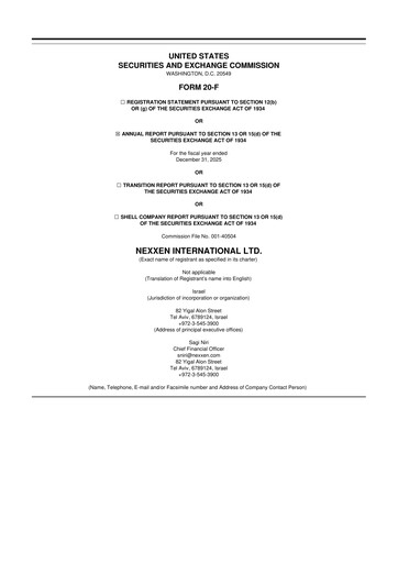 Miniature Nexxen 20-F Rapport annuel 2025