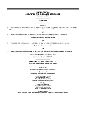 Miniature Innoviz Technologies 20-F Rapport annuel 2025