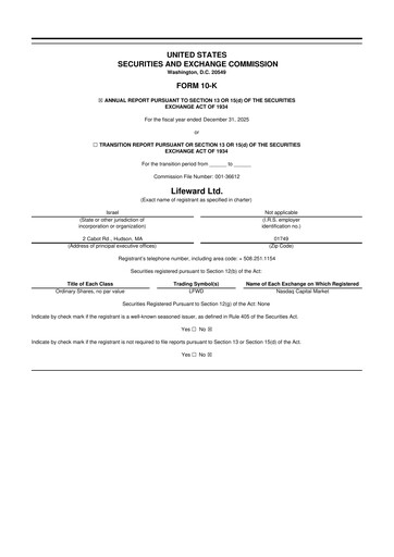 Miniature Lifeward 10-K Rapport annuel 2025