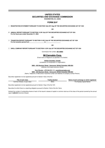 Thumbnail IM Cannabis 20-F Annual Report 2025