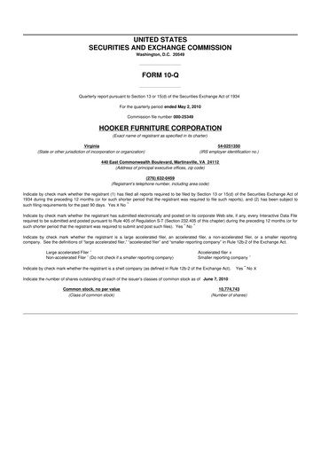 Thumbnail Hooker Furnishings 10-Q Quarterly Report FY 