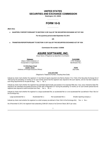 Thumbnail Asure Software
 10-Q Quarterly Report FY 