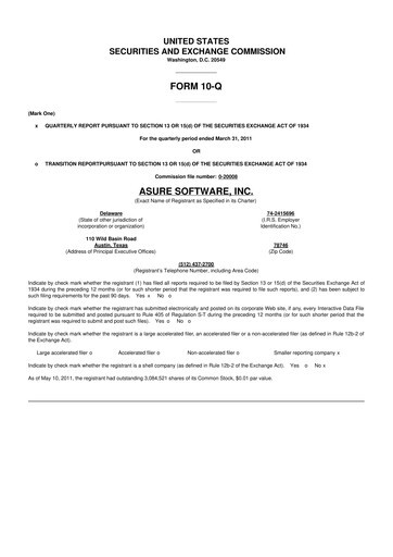 Thumbnail Asure Software
 10-Q Quarterly Report FY 