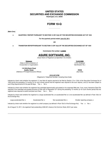 Thumbnail Asure Software
 10-Q Quarterly Report FY 
