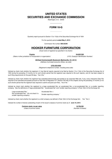 Thumbnail Hooker Furnishings 10-Q Quarterly Report FY2014 