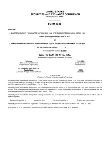 Thumbnail Asure Software
 10-Q Quarterly Report FY 