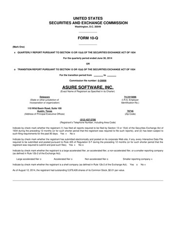 Thumbnail Asure Software
 10-Q Quarterly Report FY 