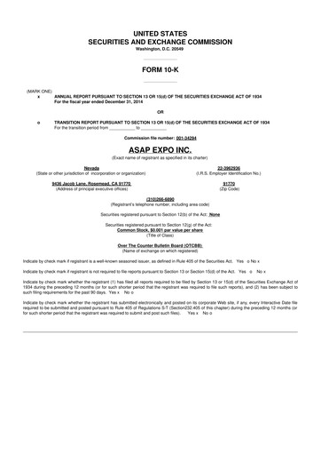 Thumbnail Ryvyl Inc. 10-K Annual Report 2014