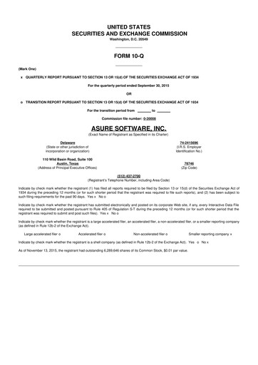 Thumbnail Asure Software
 10-Q Quarterly Report FY 