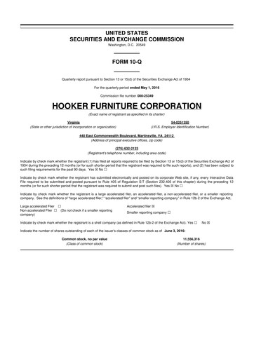 Thumbnail Hooker Furnishings 10-Q Quarterly Report FY2017 