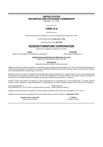 Thumbnail Hooker Furnishings 10-Q Quarterly Report FY2017 