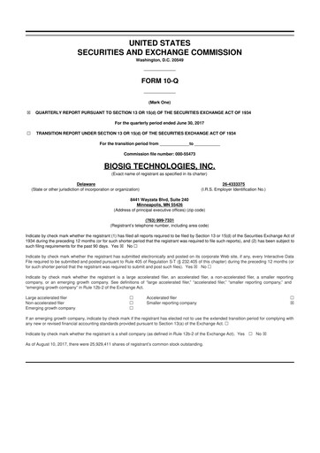 Thumbnail BioSig Technologies
 10-Q Quarterly Report FY2017 