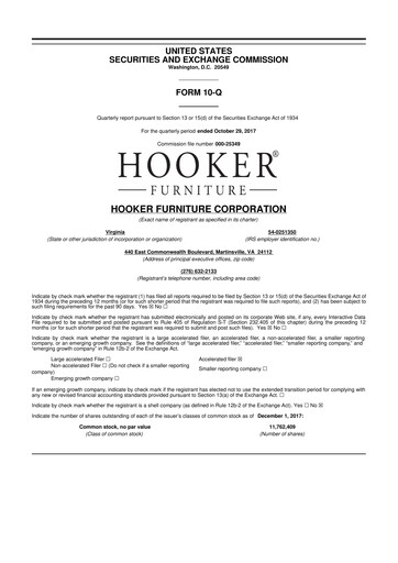 Thumbnail Hooker Furnishings 10-Q Quarterly Report FY2018 