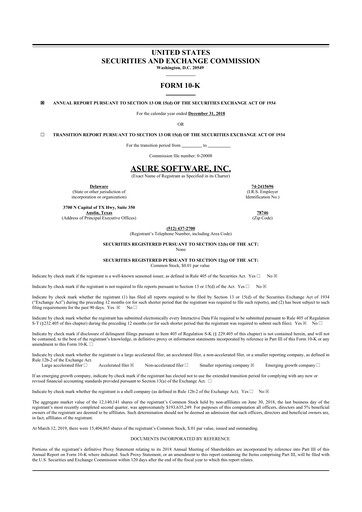 Thumbnail Asure Software
 10-K Annual Report 2018