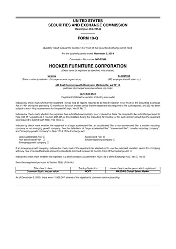 Thumbnail Hooker Furnishings 10-Q Quarterly Report FY2020 