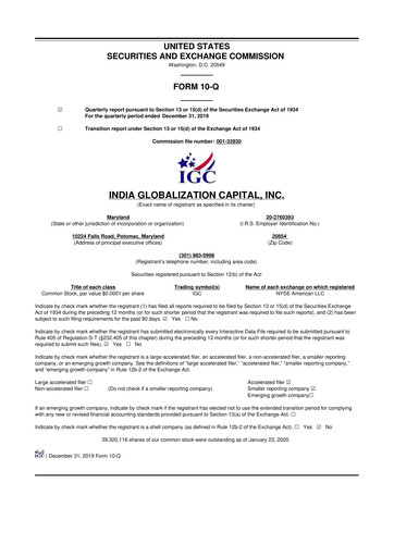 Thumbnail 	IGC Pharma 10-Q Quarterly Report FY2020 