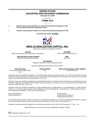 Thumbnail 	IGC Pharma 10-Q Quarterly Report FY2023 