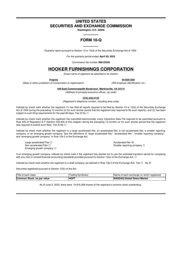 Thumbnail Hooker Furnishings 10-Q Quarterly Report FY2024 