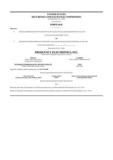 Thumbnail Frequency Electronics 10-K Annual Report 2023