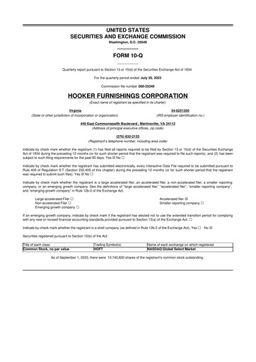 Thumbnail Hooker Furnishings 10-Q Quarterly Report FY2024 