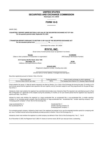 Thumbnail Ryvyl Inc. 10-Q Quarterly Report FY2023 