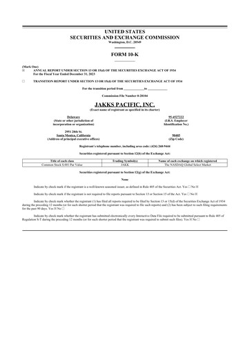 Thumbnail Jakks Pacific
 10-K Annual Report 2023