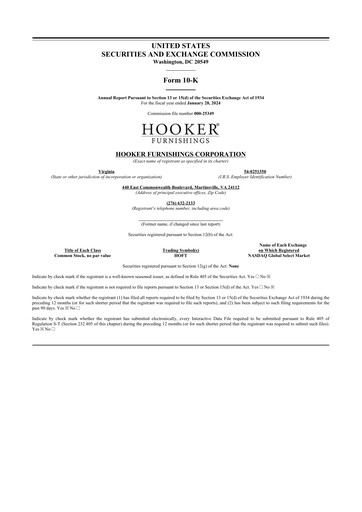 Thumbnail Hooker Furnishings 10-K Annual Report 2024
