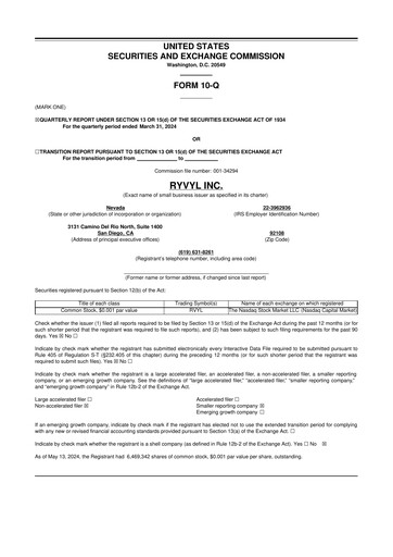 Thumbnail Ryvyl Inc. 10-Q Quarterly Report FY2024 