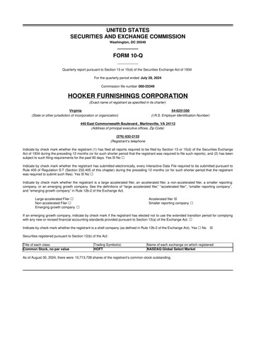 Thumbnail Hooker Furnishings 10-Q Quarterly Report FY2025 