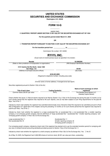 Thumbnail Ryvyl Inc. 10-Q Quarterly Report FY2025 