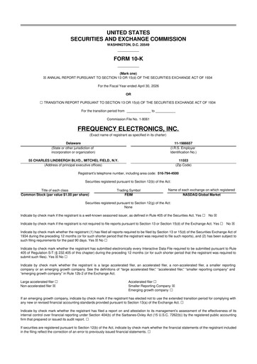 Thumbnail Frequency Electronics 10-K Annual Report 2026