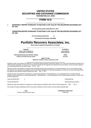 Thumbnail PRA Group
 10-Q Quarterly Report FY2013 