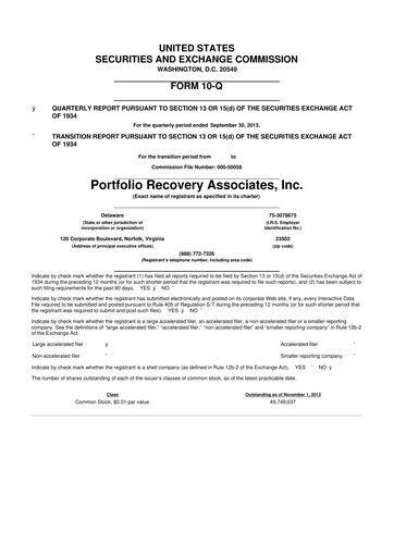 Thumbnail PRA Group
 10-Q Quarterly Report FY2013 