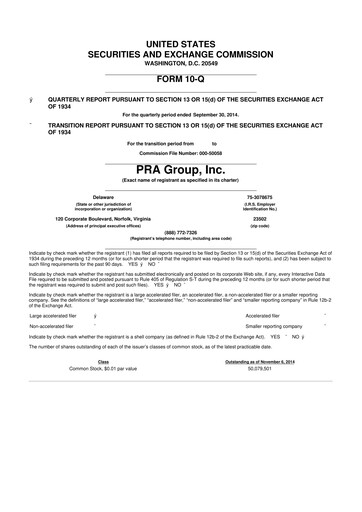 Thumbnail PRA Group
 10-Q Quarterly Report FY2014 