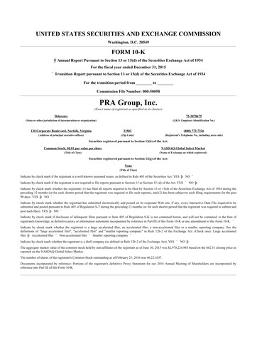 Thumbnail PRA Group
 10-K Annual Report 2015