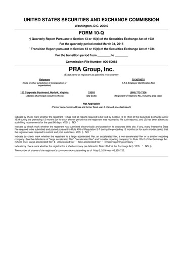 Thumbnail PRA Group
 10-Q Quarterly Report FY2016 