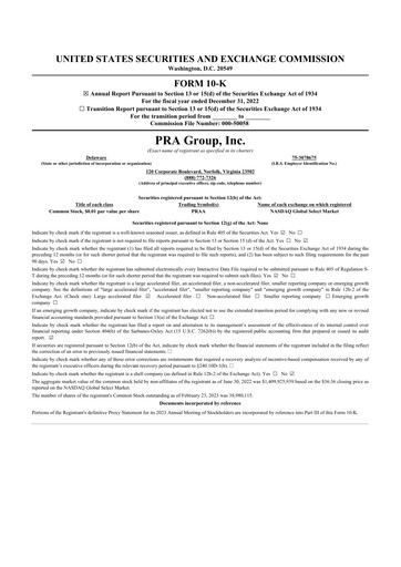 Thumbnail PRA Group
 10-K Annual Report 2022