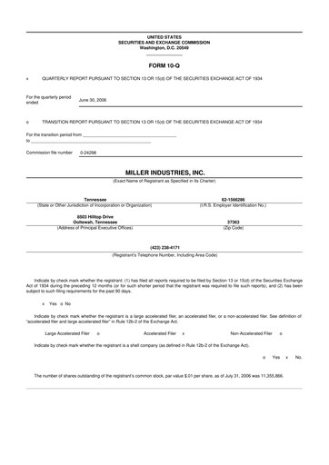 Thumbnail Miller Industries 10-Q Quarterly Report FY 