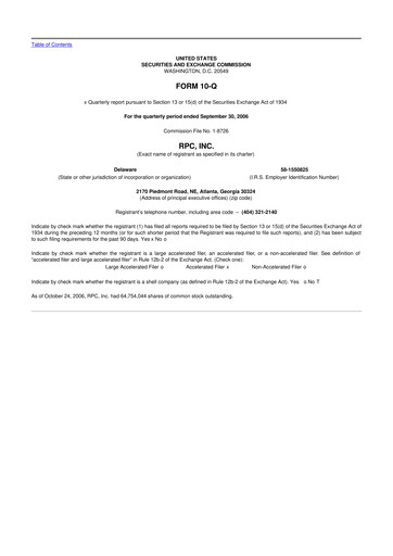 Miniature RPC, Inc. 10-Q Rapport trimestriel  