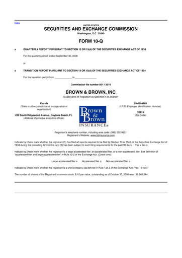 Thumbnail Brown & Brown
 10-Q Quarterly Report FY 