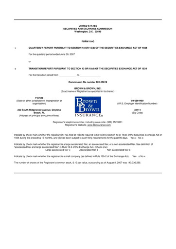 Thumbnail Brown & Brown
 10-Q Quarterly Report FY 