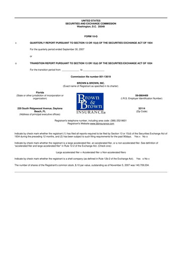 Thumbnail Brown & Brown
 10-Q Quarterly Report FY 