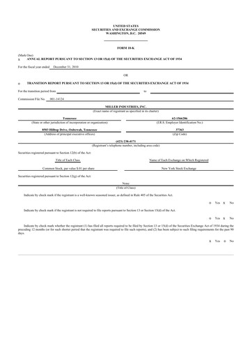 Thumbnail Miller Industries 10-K Annual Report 