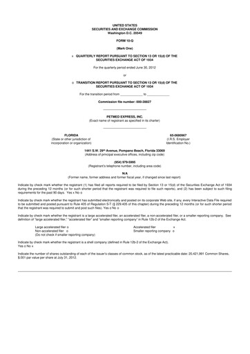 Thumbnail PetMed Express
 10-Q Quarterly Report FY2013 